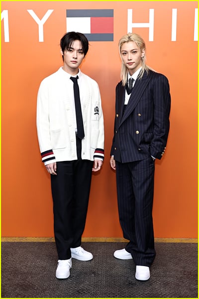 Lee know and Felix at the Tommy Hilfiger fashion show