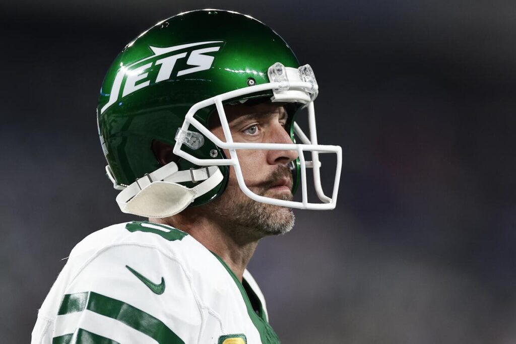 New York Jets quarterback Aaron Rodgers. (AP Photo/Adam Hunger, File)