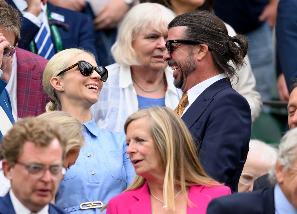 Dave Grohl and his wife, Jordyn Blum, at day two of Wimbledon in London, England