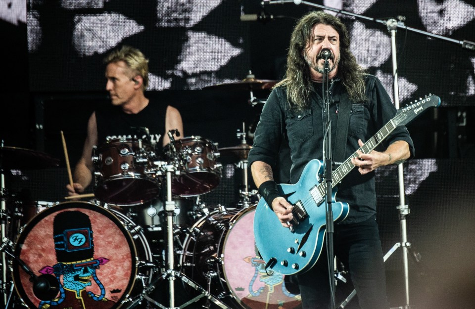 Dave on stage with the Foo Fighters