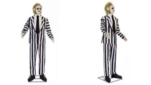 Home Depot's Beetlejuice animatronic, front and side view.