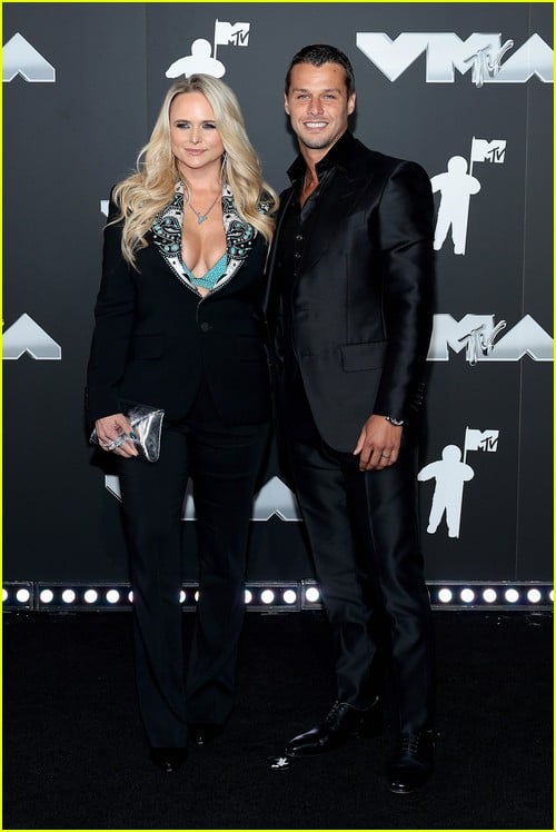 Miranda Lambert and husband Brendan McLoughlin at the MTV VMAs 2024