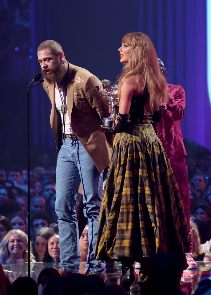 Post Malone spoke highly of Taylor Swift during their VMA acceptance speech