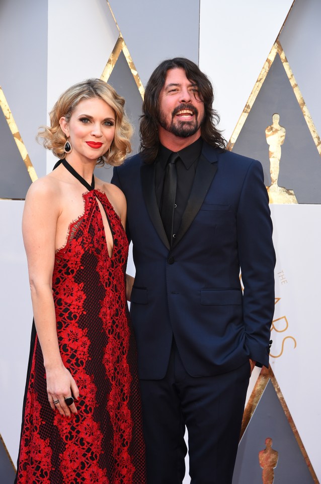 Jordyn Blum and Dave Grohl at the 2016 Academy Awards