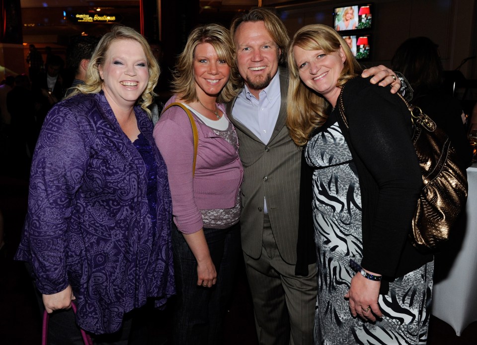 Janelle Brown, Meri Brown, Kody Brown, and Christine Brown attend a pre-show reception for the Dancing With the Stars: Live in Las Vegas opening in 2012