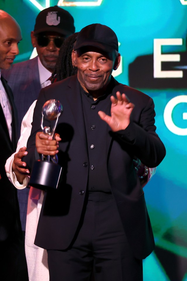 Frankie Beverly speaks onstage during the NAACP Image Awards Dinner at Hollywood Palladium on March 14, 2024 in Los Angeles, California