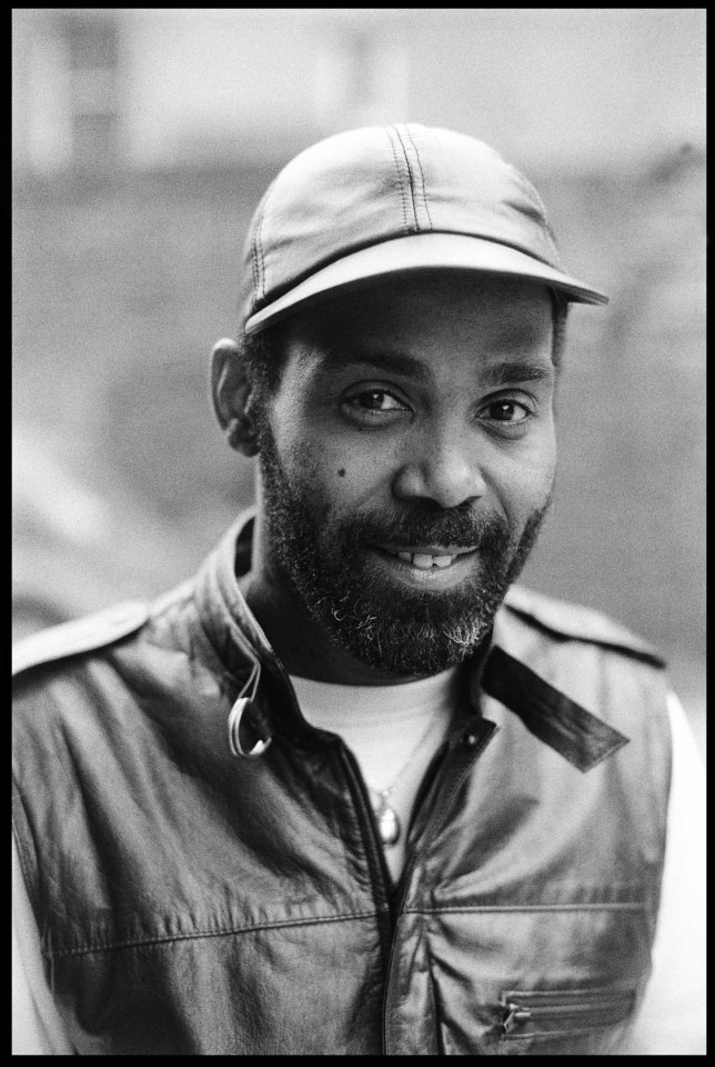 Singer Frankie Beverley of the R&B group Maze poses for a portrait outside the Hammersmith Odeon on April 22, 1985, in London, England