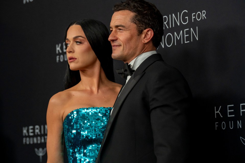 Orlando Bloom and Katy Perry posing at the celeb-filled event