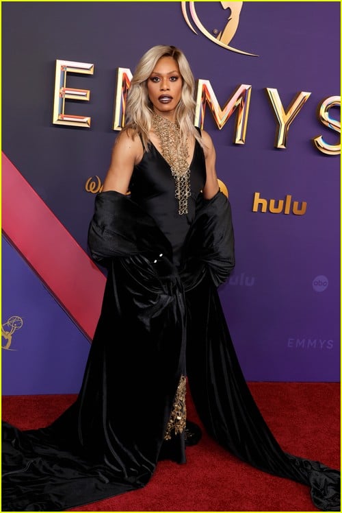 Red carpet correspondent Laverne Cox at the Emmys