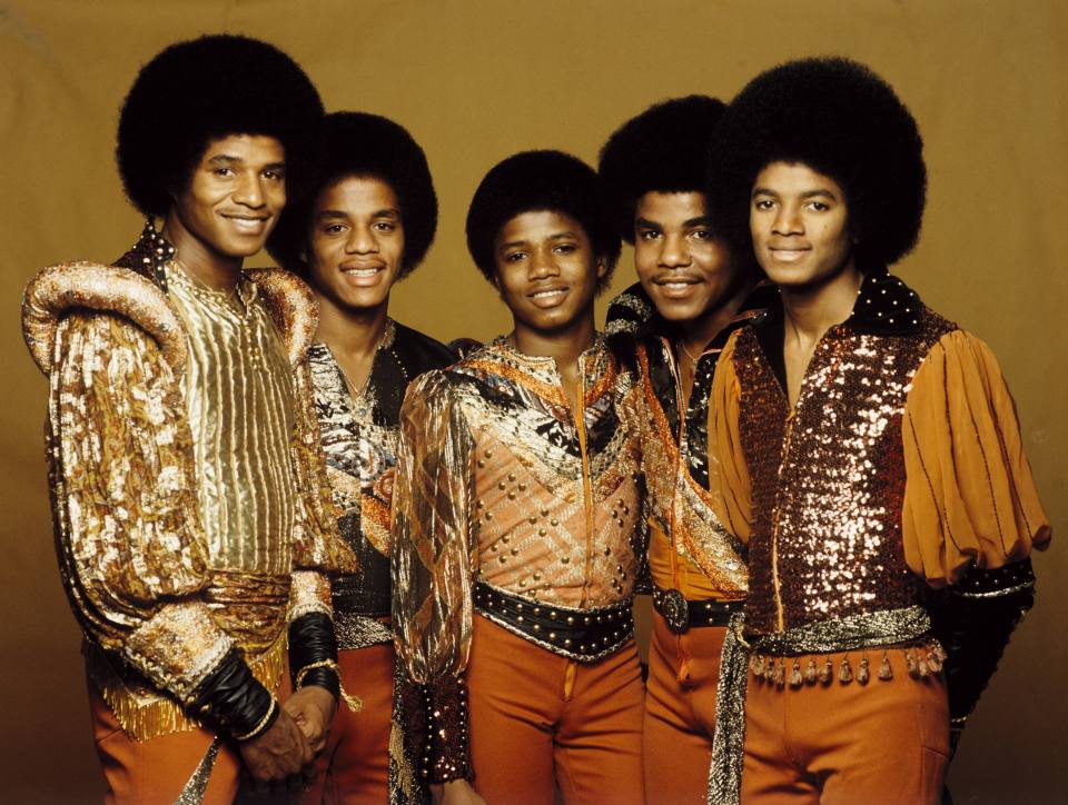 Jackie Jackson, Marlon Jackson, Randy Jackson, Tito Jackson and Michael Jackson of the Jacksons pictured in 1977