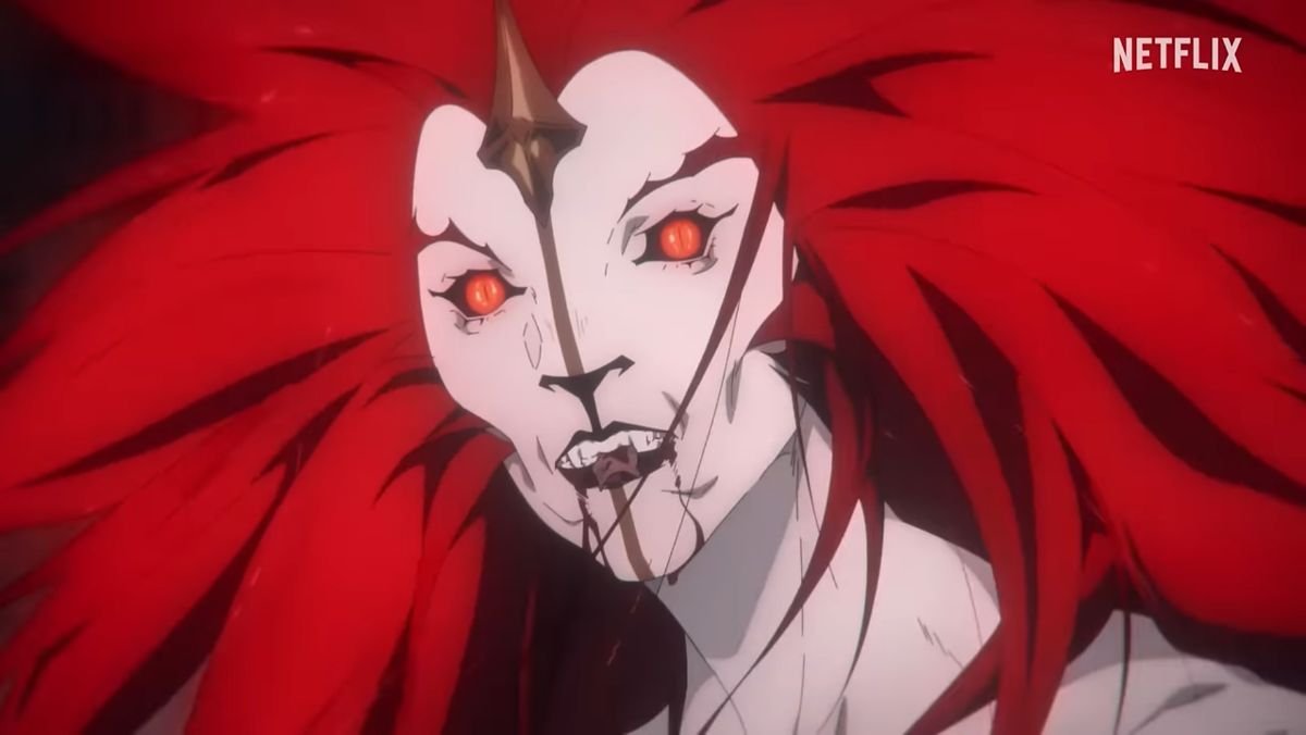 Castlevania: nocturne season two image of a monster being with red hair