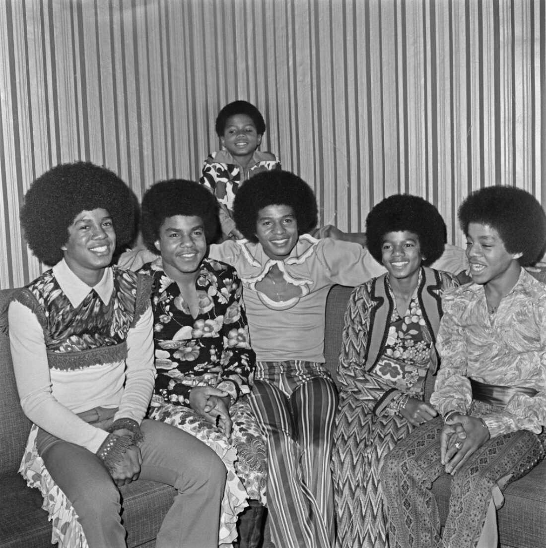 The Jackson Five, photographed here in the U.K. in 1972, included the Jackson brothers (from left to right) Jermaine, Tito, Jackie, Michael and Marlon (Randy, who would join the group when it became the Jacksons later in the decade, is at the back).