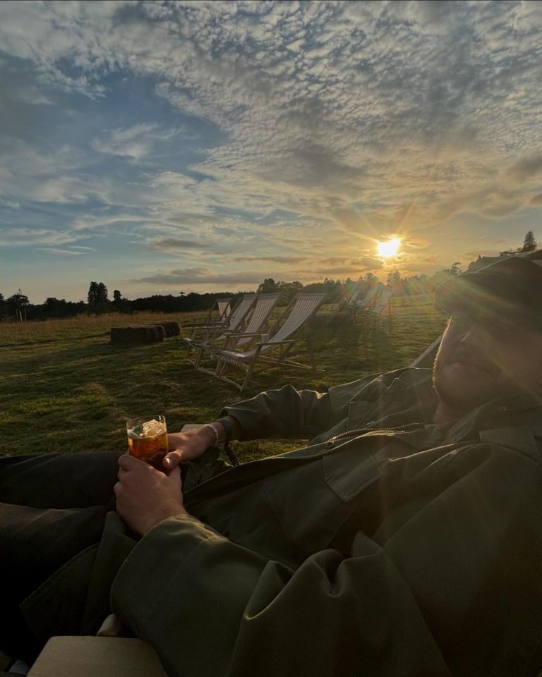 The aristocrat was seen lounging in a deckchair as the sun set