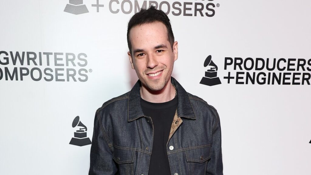 Edgar Barrera, the songwriter and producer who leads all nominees at the 25th annual Latin Grammy Awards, shown here attending an event celebrating producers, engineers, songwriters and composers at the Grammy museum on January 31, 2024.