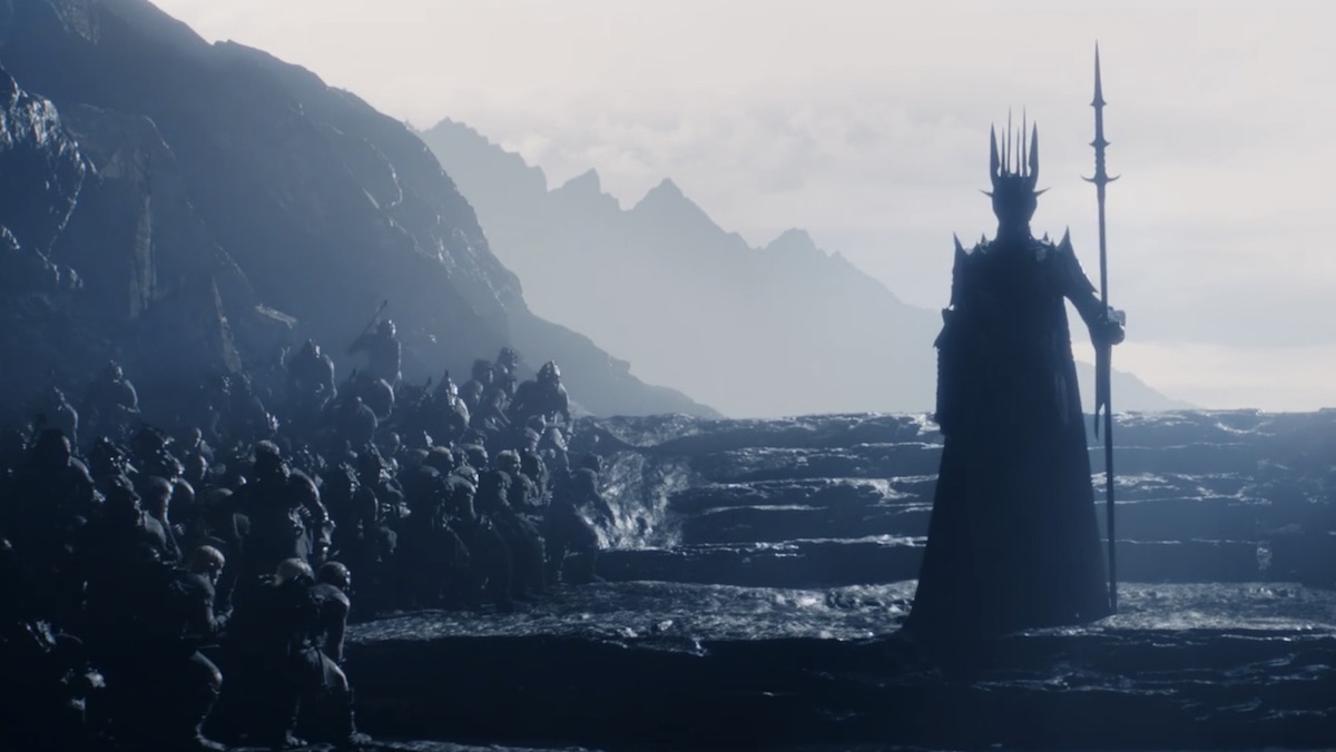 Sauron stands before his orcs on The Rings of Power