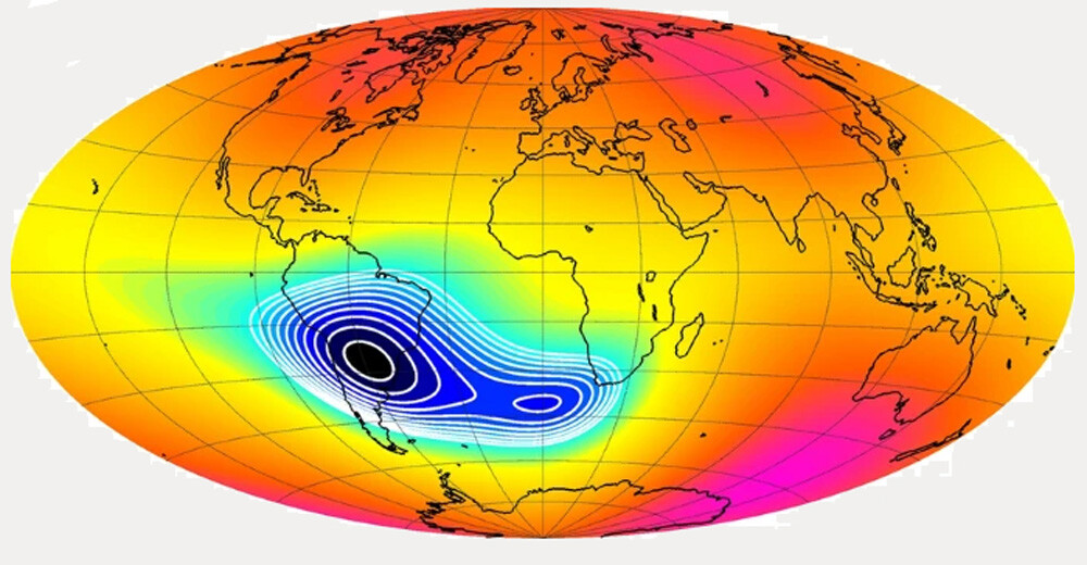 The strength of Earth's magnetic field