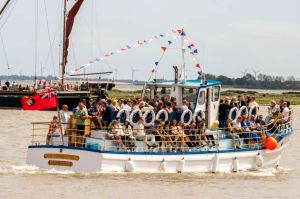  The couple's wedding took place on Osea Island and required the celebrity guests to take a boat