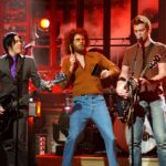 Will Ferrell as Gene Frenkle from "More Cowbell," onstage with musical guests Queens of the Stone Age.