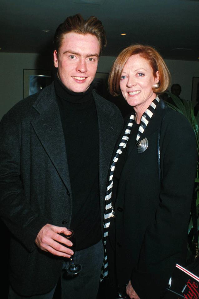 The actress with her son Toby Stephens, known for his role as John Robinson on the Netflix series Lost In Space