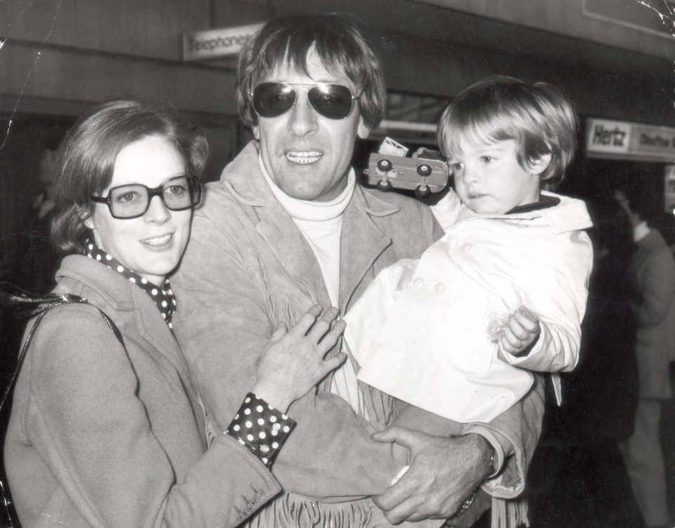 Maggie With husband Robert Stephens and Chris, aged two-and-a-half