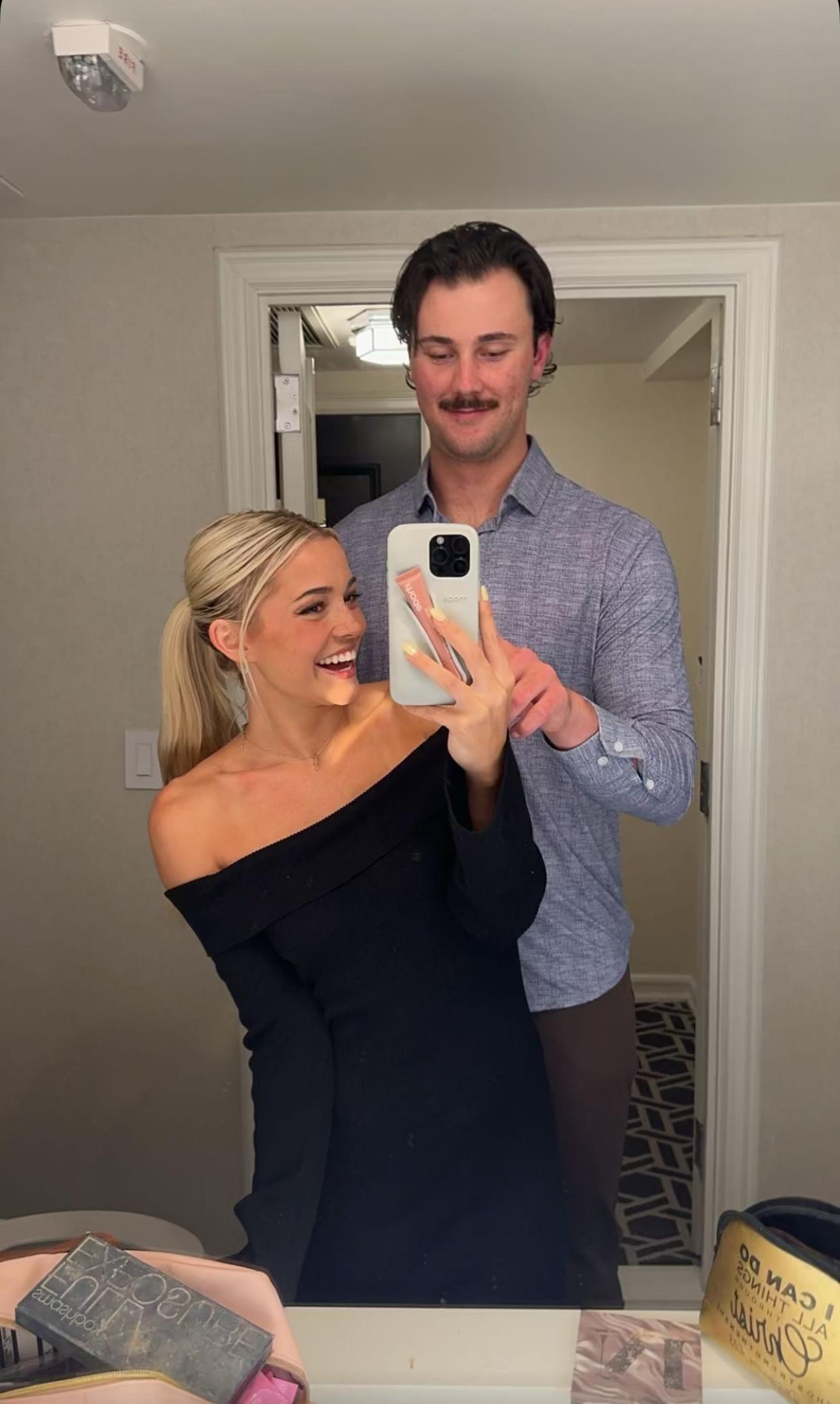 Olivia Dunne snaps a selfie with Paul Skenes on date night.