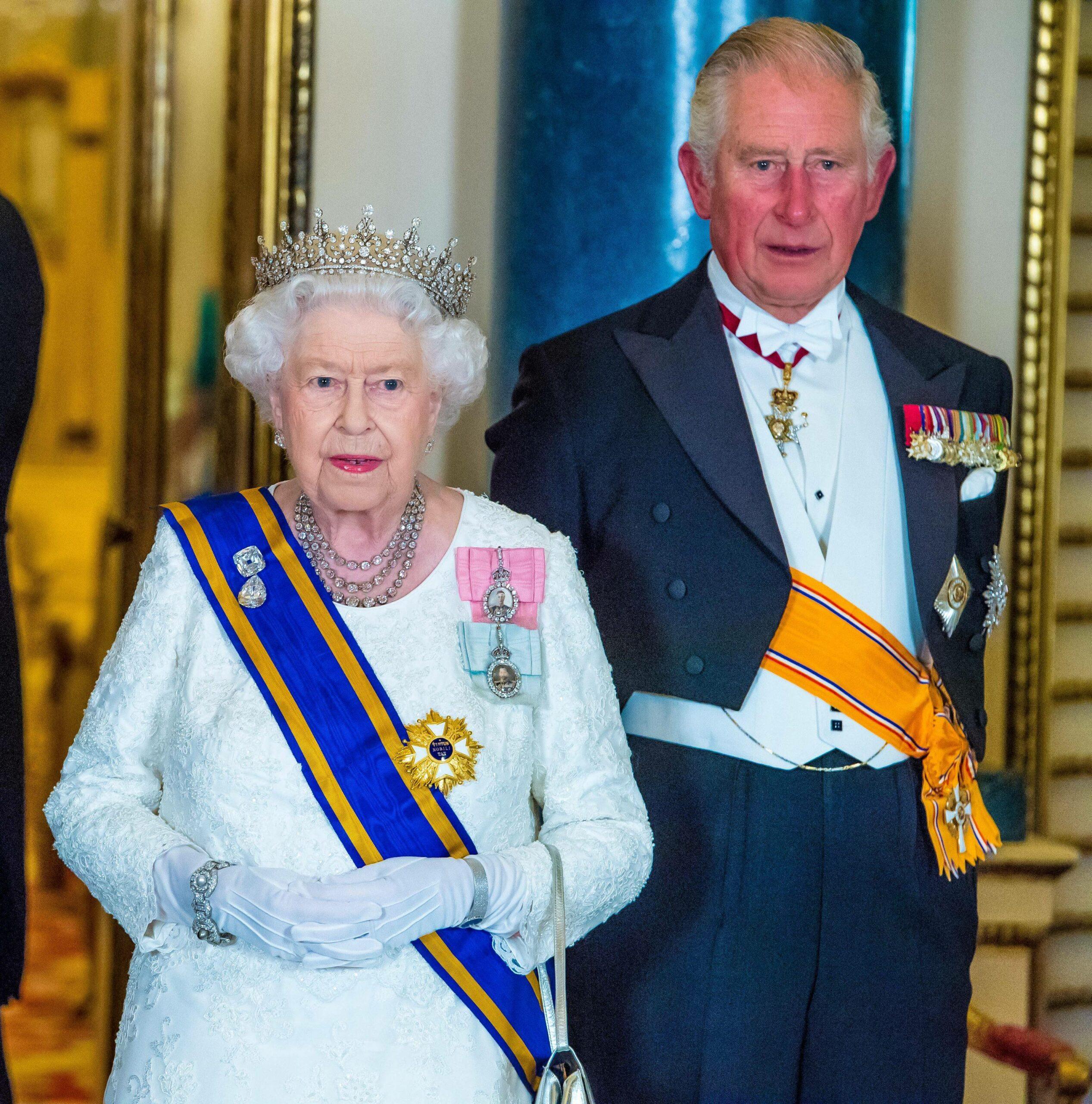 Queen Elizabeth and then-Prince Charles