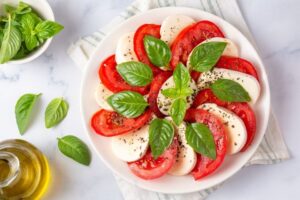 Mozzarella, tomato, and basilu2014caprese salad