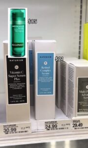 A bottle of Naturium Retinol Complex Serum on the shelf