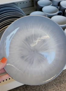 Gray dinner plates at Dollar Tree