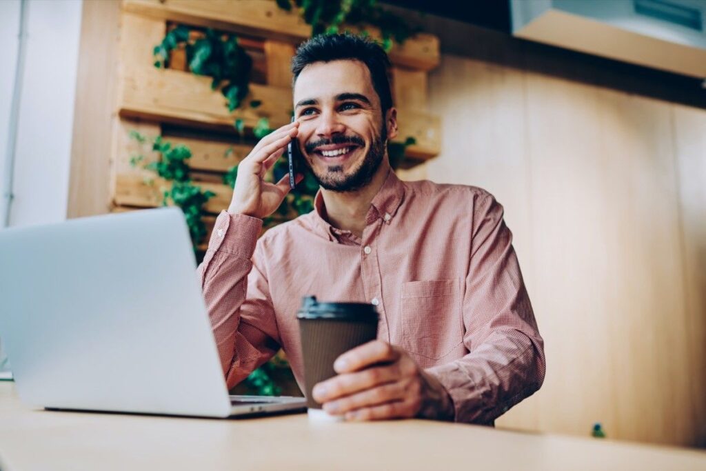 man talking on phone