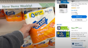 toilet paper at Dollar Tree vs. Walmart