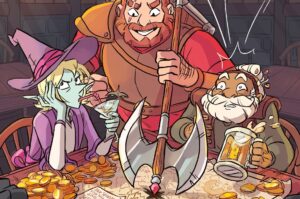 Artwork from a graphic novel adaptation of The Adventure Zone.