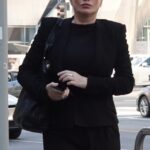 Alice Evans, pictured on Monday, was kicked out of an LA courtroom after taking pictures of her ex-husband during their child support hearing