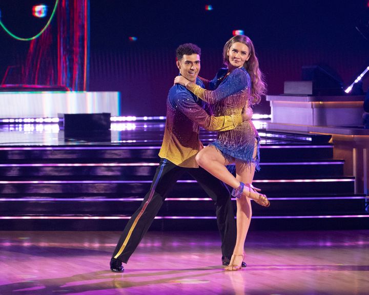 Anna Sorokin takes the floor with professional dancer Ezra Sosa during the premiere of "Dancing with the Star's" latest season. She made a very memorable exit when eliminated on Tuesday night.