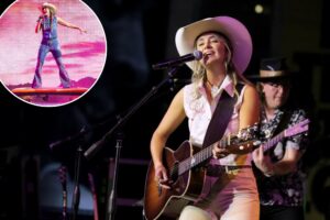 Country music star Lainey Wilson gets spit on during concert