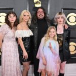 Dave Grohl, Jordyn Blum and their kids at the 65th GRAMMY Awards