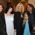 Harper Grohl, Violet Grohl, Jordyn Grohl, Ophelia Grohl and Dave Grohl at the National Portrait Gallery in London last year