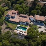 Above, an aerial shot of Foo Fighters lead Dave Grohl's $6 million Los Angeles mansion