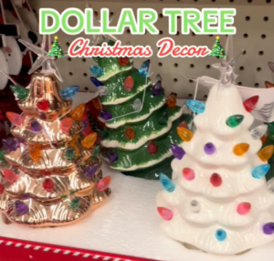 ceramic Christmas Trees at Dollar Tree