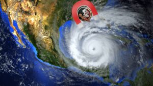 image of FSU Mag Lab repelling a hurricane