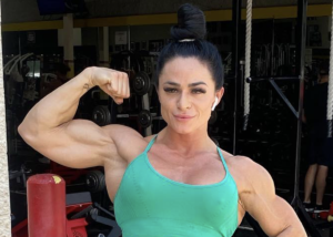 IFBB Pro Ivana Ivusic-Wilkin in Two-Piece Workout Gear Poses in the Gym