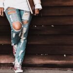 over distressed jeans