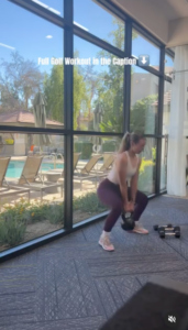 Influencer Hannah Gregg in Two-Piece Workout Gear Says "Golf is Crazy"