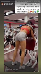 Influencer Vanessa Serros in Two-Piece Workout Gear Says "Consistency is Key"