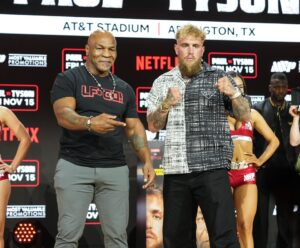 Mike Tyson and Jake Paul ahead of their November 15 fight