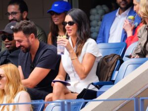 Kendall Jenner sipping on a drink at the 2024 US Open Tennis Championships on September 8 in New York City