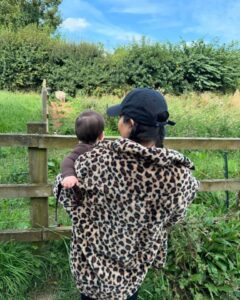 Kourtney Kardashian posed with her rarely-seen baby son Rocky Thirteen at the zoo