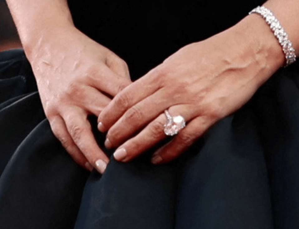 Lady Gaga's ring was on full display