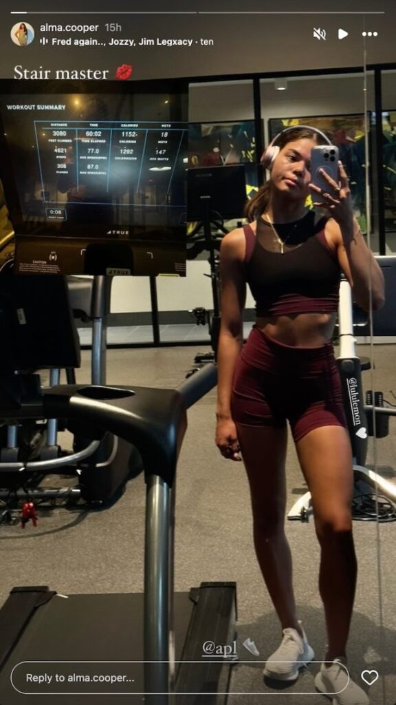 Miss USA Alma Cooper in Two-Piece Workout Gear is a "Stair Master"