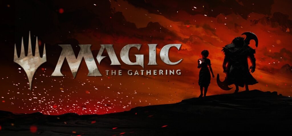 Chandra and Ajani Goldmane in shadows in promo art for the Magic: The Gathering show on Netflix